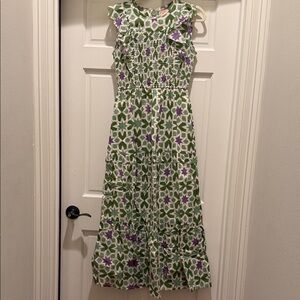 Banjanan Green & Purple Floral Maxi Dress